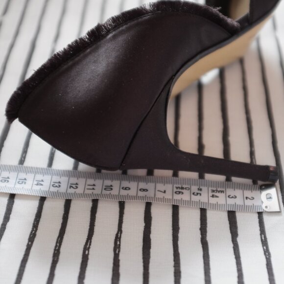 Lord & Taylor Vale Satin Pump Heels Fringe Trim D’Orsay - Picture 11 of 13